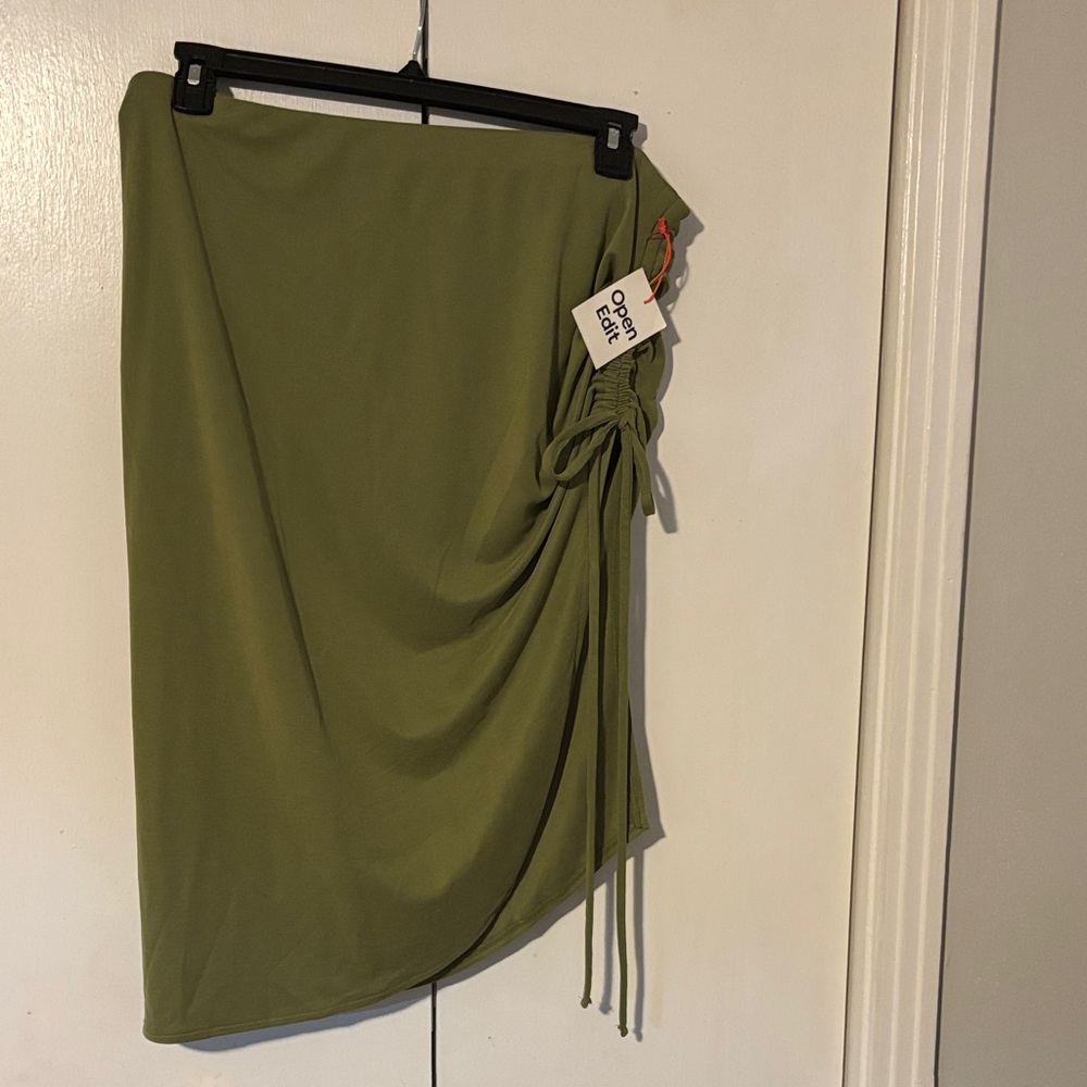 Open Edit Olive Midi Skirt
